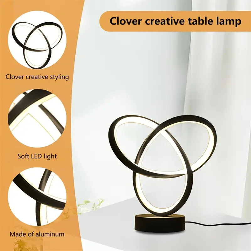 Lámpara de Mesa Elegante estilo trebol LED